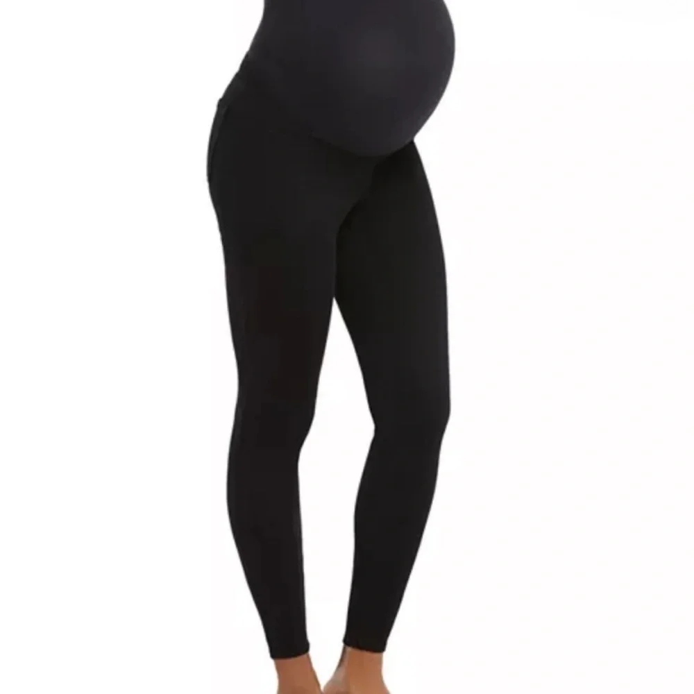 SPANX Maternity Mama Ankle Jean-Ish Black Stretch Comfy Leggings Sz Medium Nwt